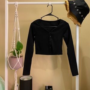 Button Front Rib Knit Tee